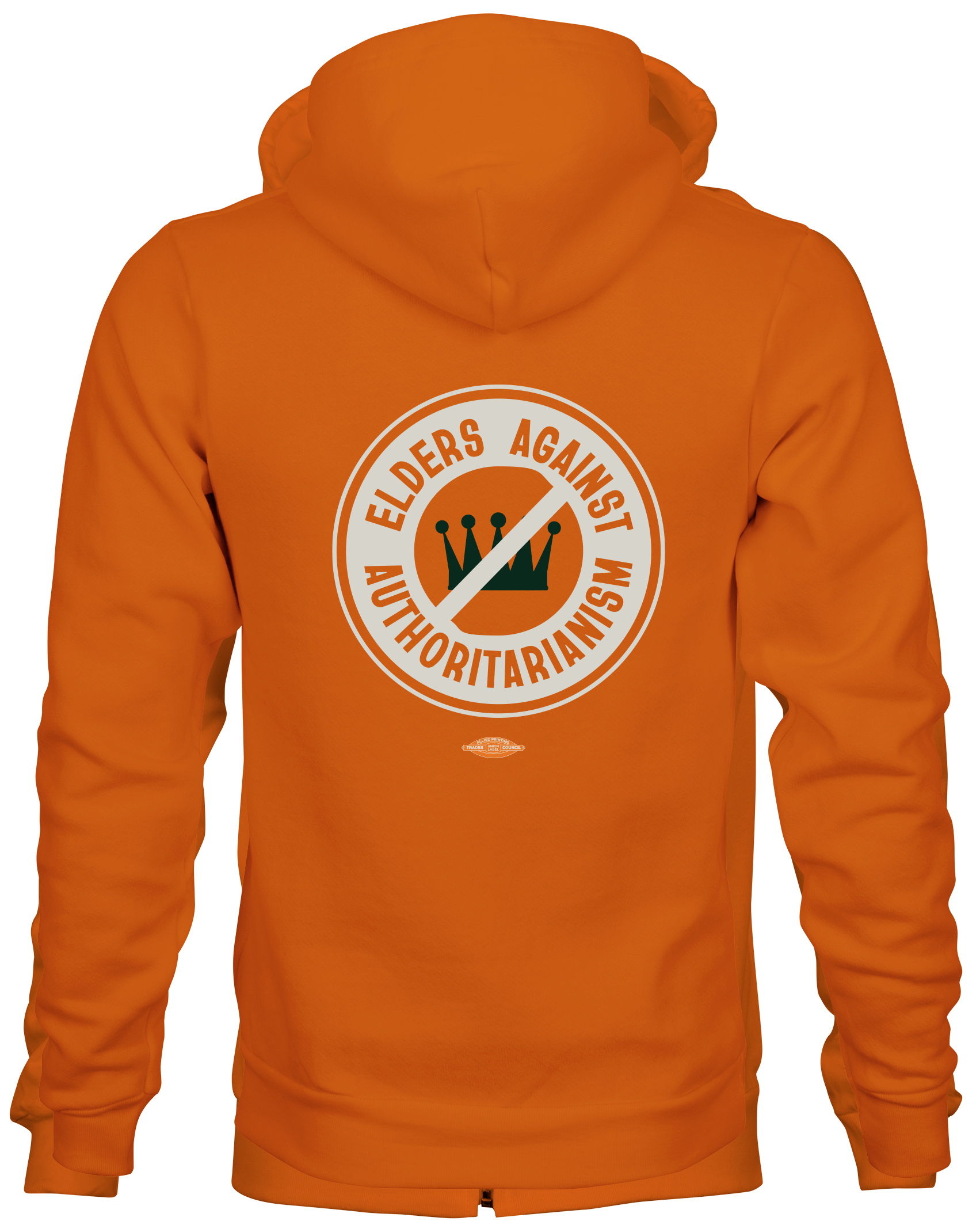 Orange Full-Zip Sweatshirt — Back
